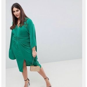NWT ASOS Deep Plunge Slinky Kimono Midi Dress